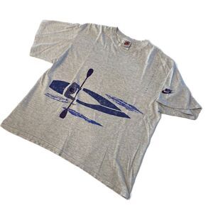 Nike Grey Tag ACG Single Stitch All Over Graphic Print Kayak Mens XL 90s VTG